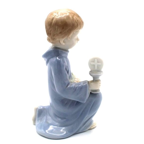 First Holy Communion Praying Boy Vintage Religious Dated 1984 Porcelain 4 Inch - Picture 7 of 10